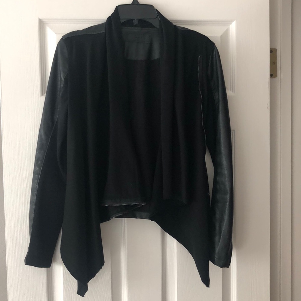 Black faux leather jacket (size S)